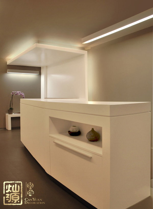 美容店設計裝修效果圖之前臺接待區(qū)