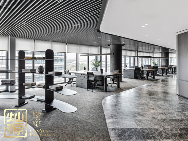 南寧五象新區(qū)辦公室大理石墻面裝修效果圖 呈現(xiàn)極致實(shí)用和簡約的奢華