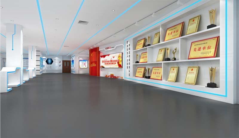 動線設(shè)計(jì)+靜謐色彩搭配，塑造品牌形象——南寧企業(yè)展廳設(shè)計(jì)裝修案例賞析—燦源裝飾