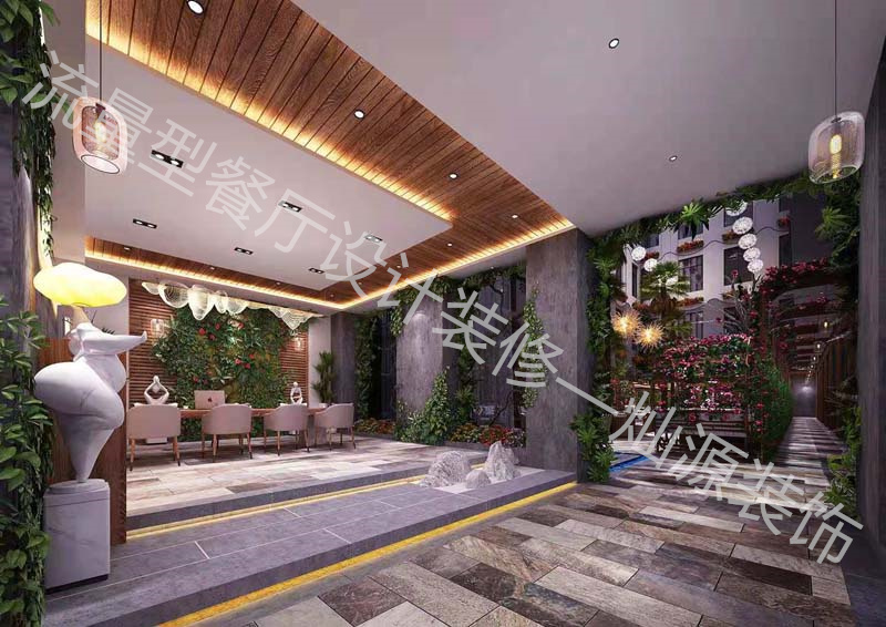 水泥工業(yè)風(fēng)餐廳設(shè)計(jì)裝修效果圖&mdash;燦源裝飾