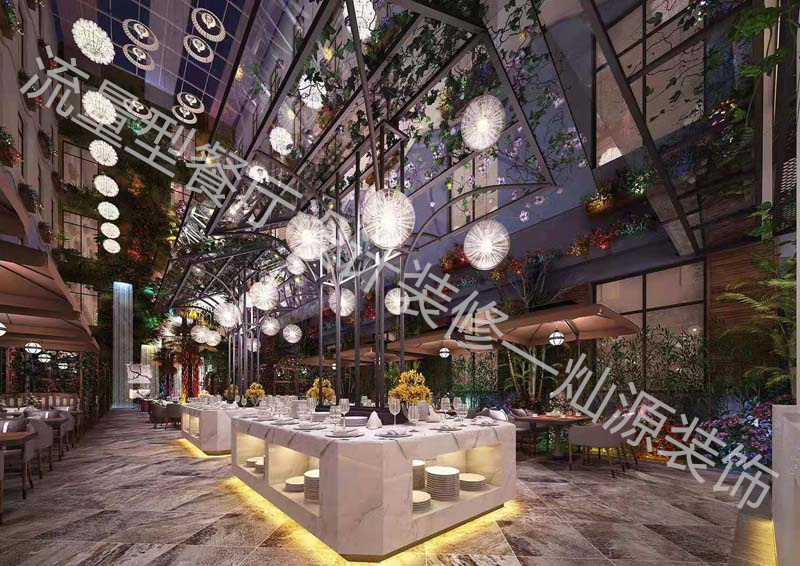 水泥工業(yè)風(fēng)餐廳設(shè)計(jì)裝修效果圖&mdash;燦源裝飾